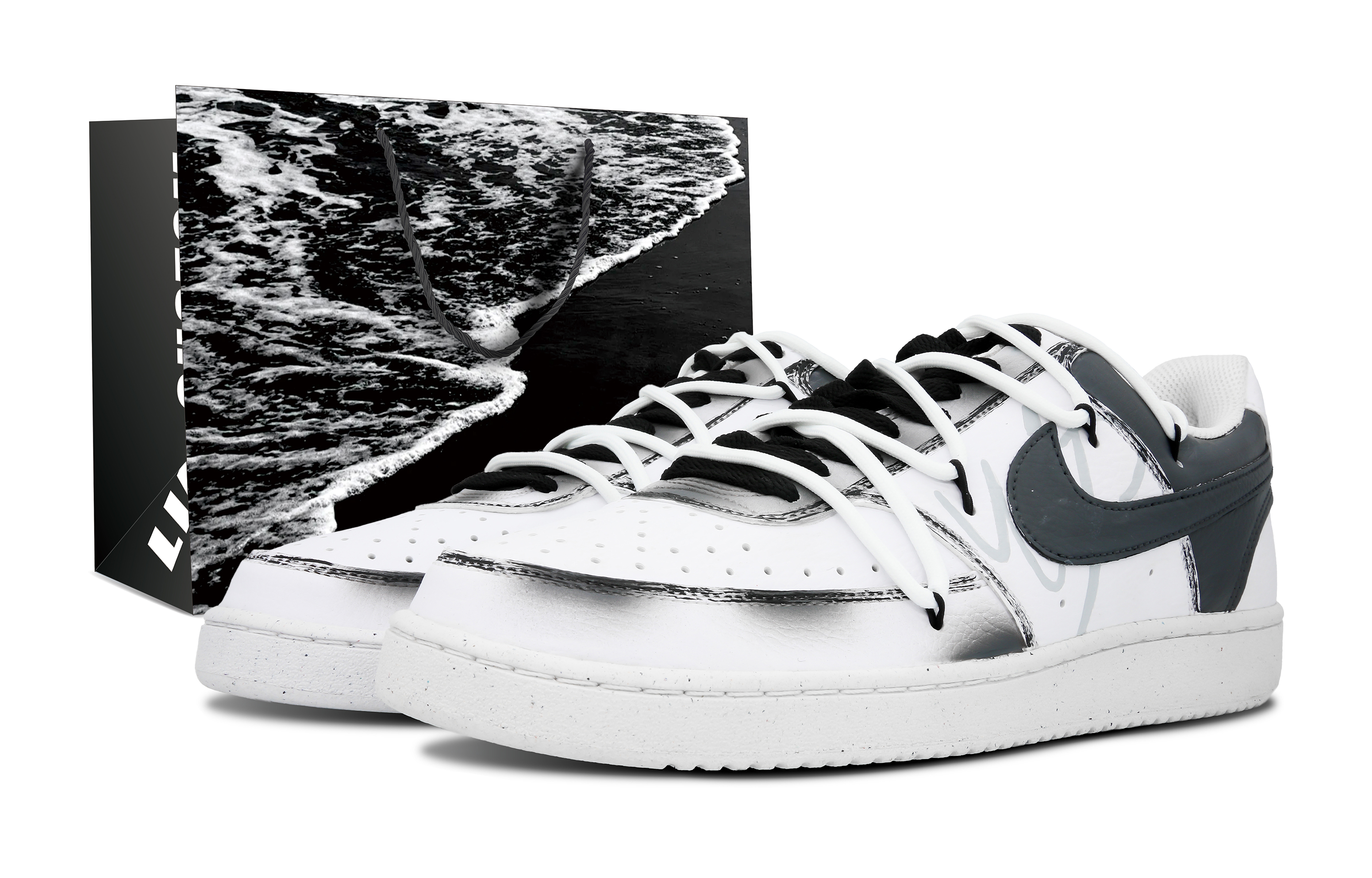 Buy [Custom Shoes] Nike Court Vision Low 'Grey Gradient'
