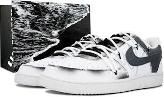 【定製籃球鞋】Nike Court Vision 1 獨行 特殊包裝 小眾潮流 漸變噴繪 低筒 板鞋 男款 灰色 Buy 【定製籃球鞋】Nike Court Vision 1 獨行 特殊包裝 小眾潮流 漸變噴繪 低筒 板鞋 男款 灰色