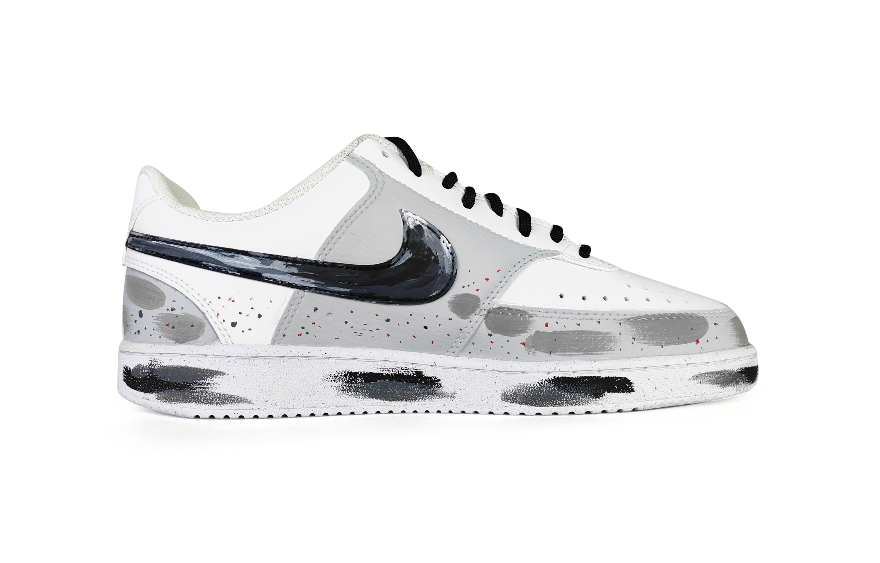 Lookbook 나이키 커스텀 코트 비전 로우 '회색 잉크 학' (72 characters) DH2987-101（Team209-男款仙墨飞羽）