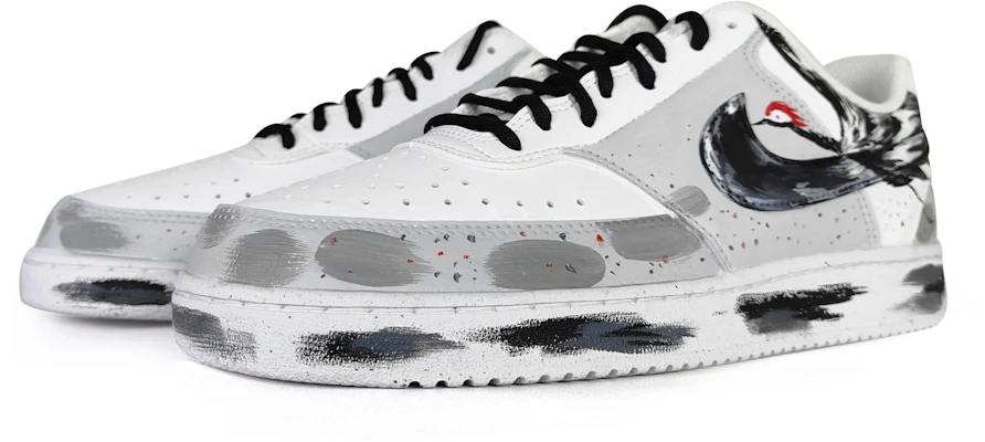 【カスタムシューズ】ナイキ コート ビジョン ロー 'グレイ インク クレイン' DH2987-101(Team209-男款仙墨飞羽) Shop 【カスタムシューズ】ナイキ コート ビジョン ロー 'グレイ インク クレイン' DH2987-101(Team209-男款仙墨飞羽)