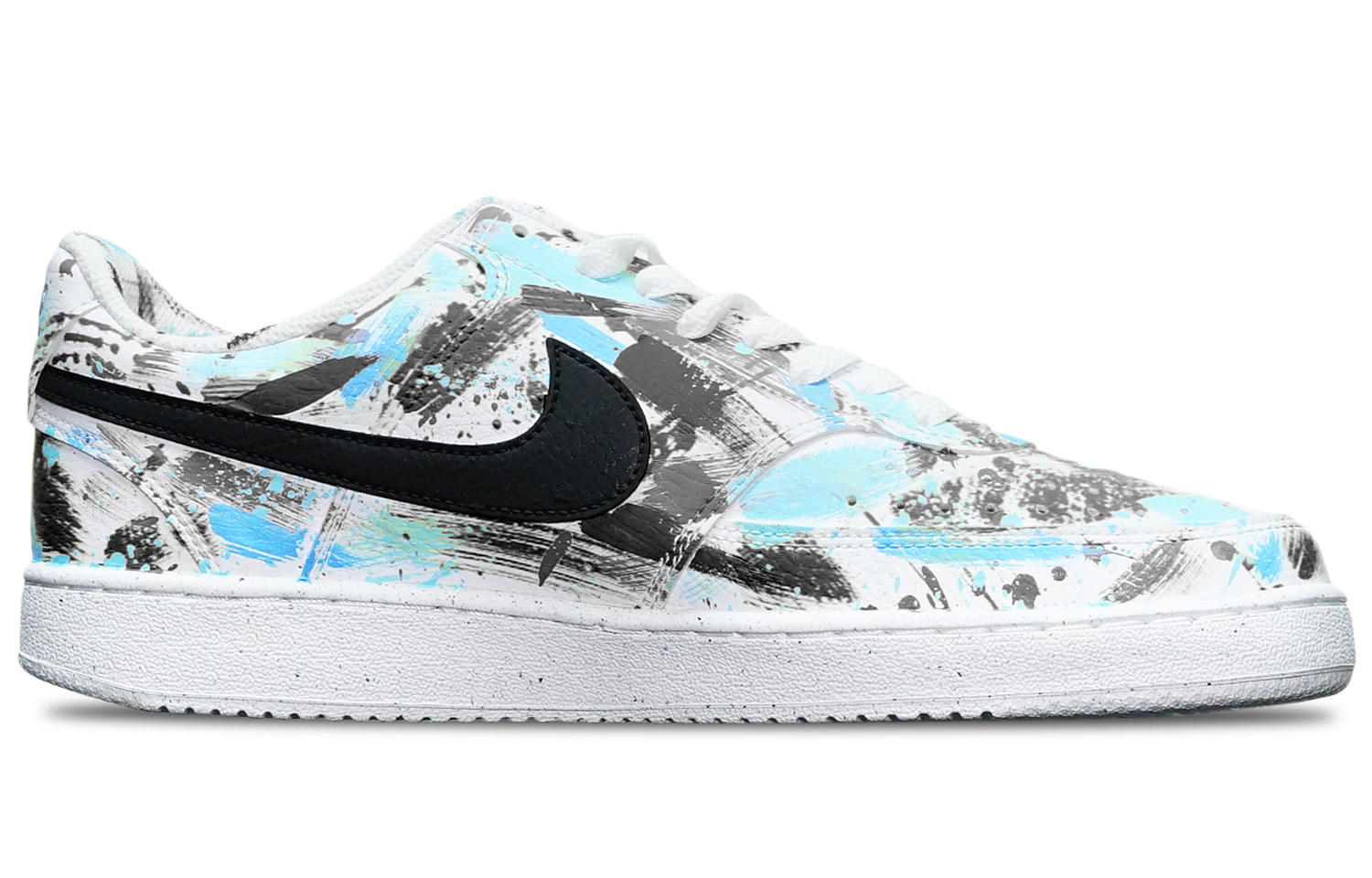 Order [定制鞋] 耐克Court Vision Low '墨水涂鸦' DH2987-101(TeamT-中国风水墨涂鸦黑白蓝QD)