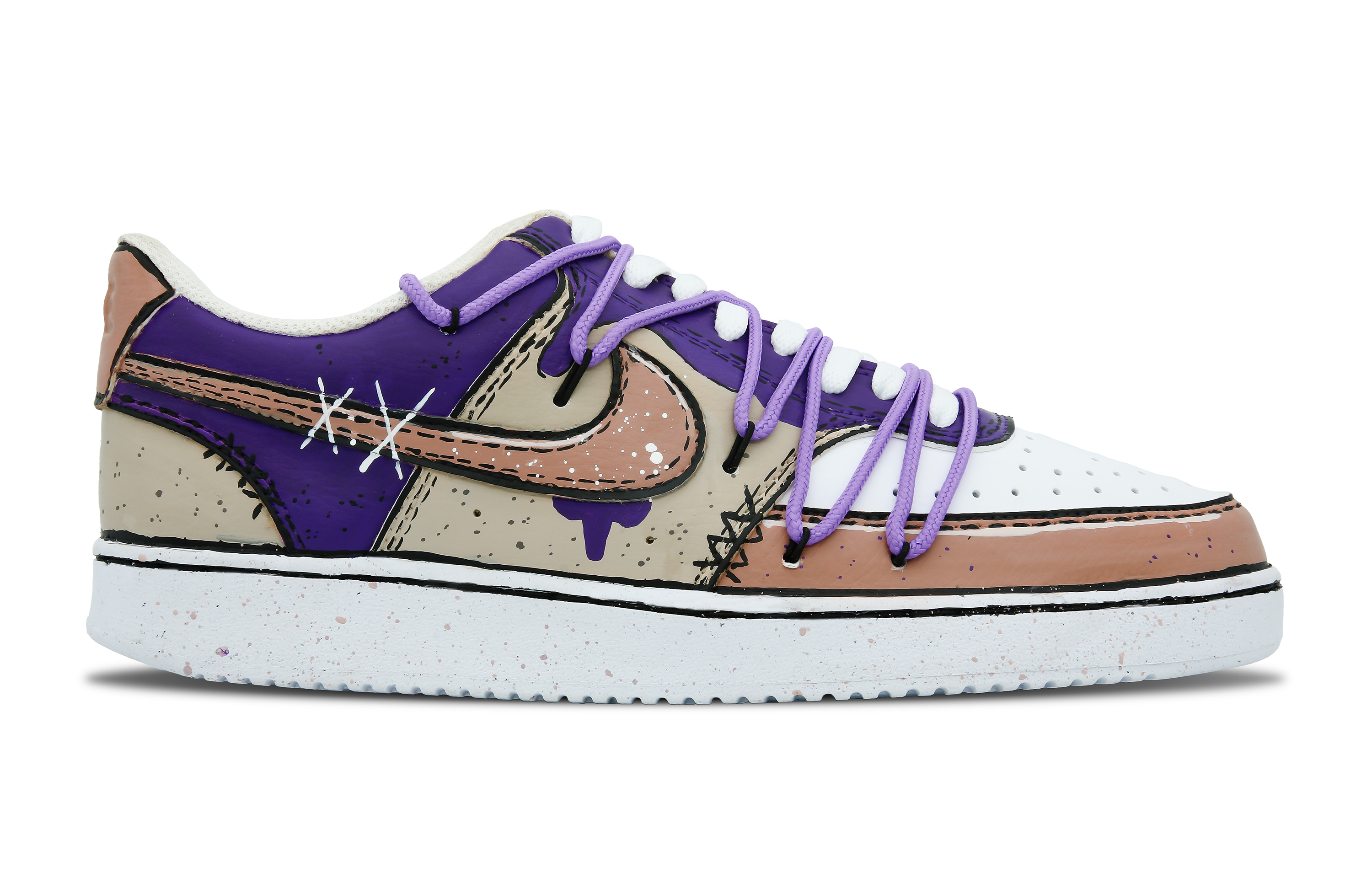 [Custom Shoes] Nike Court Vision Low 'Joker Purple Brown' 圖 3