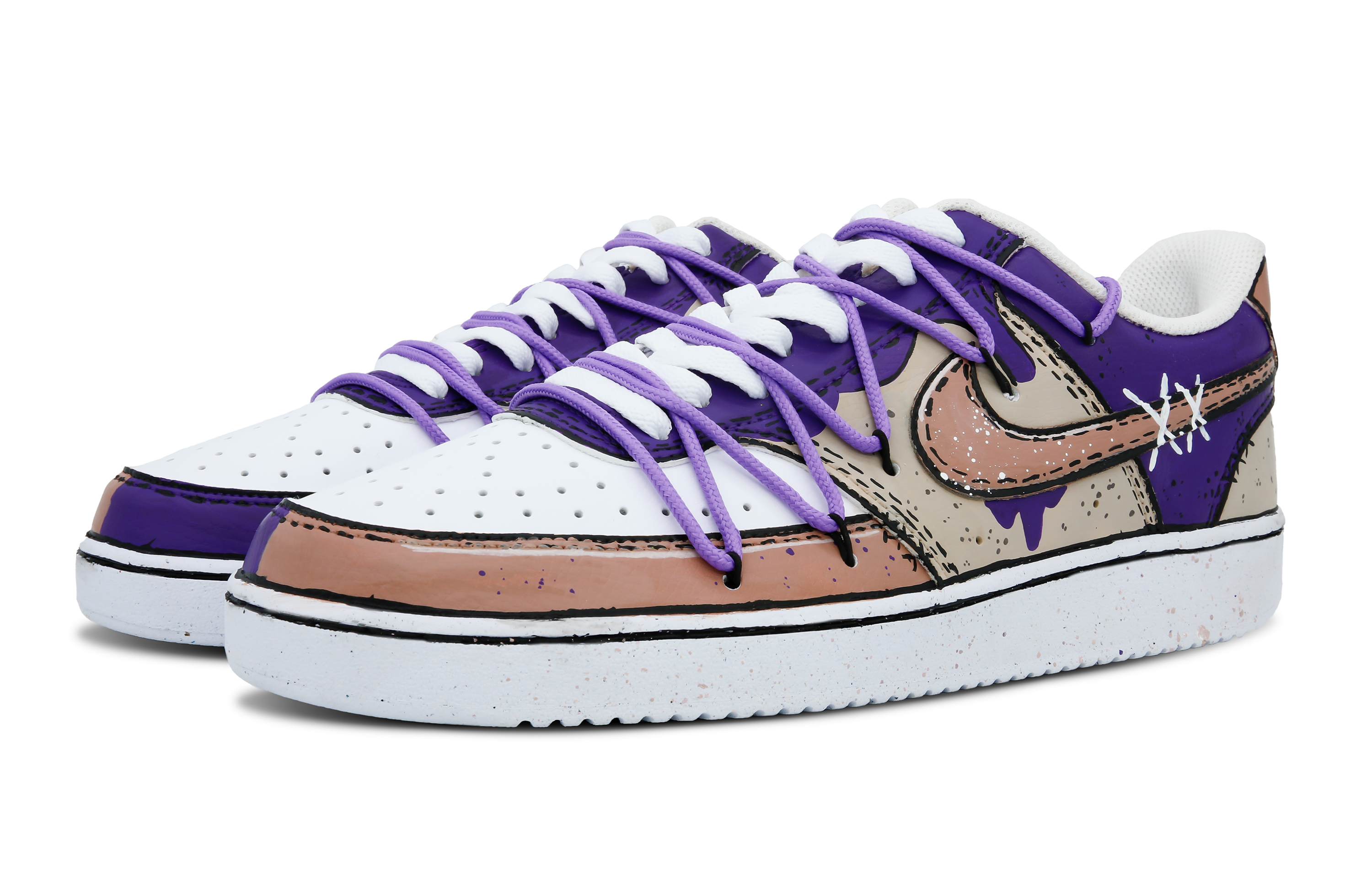 [Custom Shoes] Nike Court Vision Low 'Joker Purple Brown' 圖 5