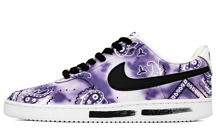 [Custom Shoes] Nike Court Vision Low 'Paisley Tie-Dye White-Purple'