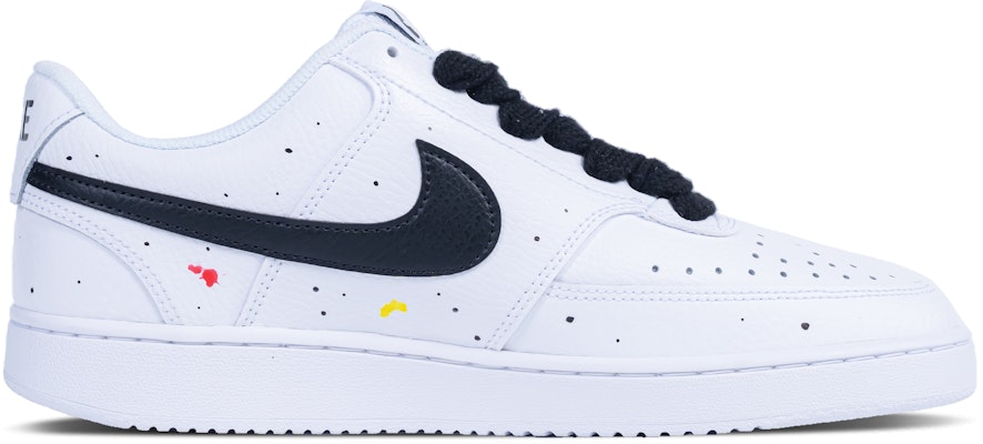 【訂製球鞋】【現貨】 Nike Court Vision 1 Low 笑臉字母 潑墨 塗鴉 簡約百搭 低筒 板鞋 男款 白黑 Order 【訂製球鞋】【現貨】 Nike Court Vision 1 Low 笑臉字母 潑墨 塗鴉 簡約百搭 低筒 板鞋 男款 白黑