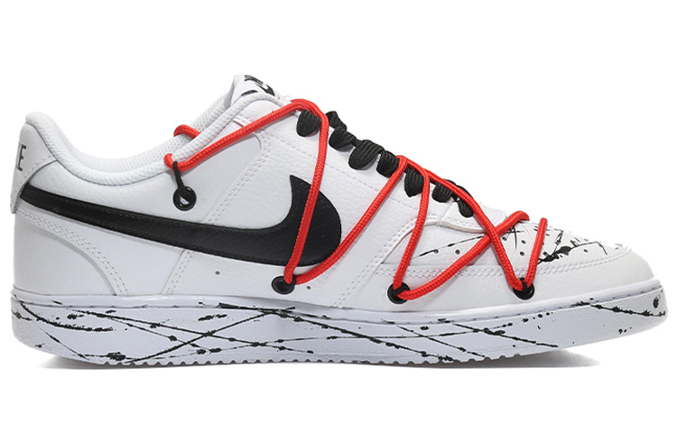 Order [Sepatu Custom] Nike Court Vision Low 'Splatter Putih Merah Hitam' CD5463-101(Team10-泼墨男白红黑QD)