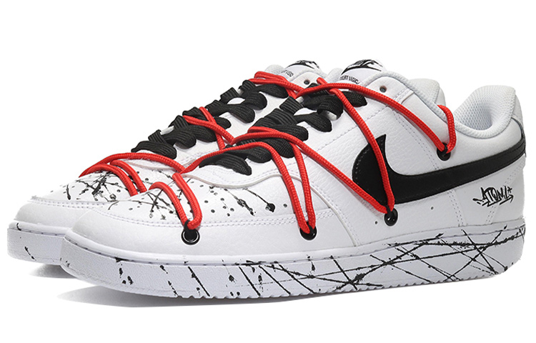 Lookbook [Sepatu Custom] Nike Court Vision Low 'Splatter Putih Merah Hitam' CD5463-101(Team10-泼墨男白红黑QD)