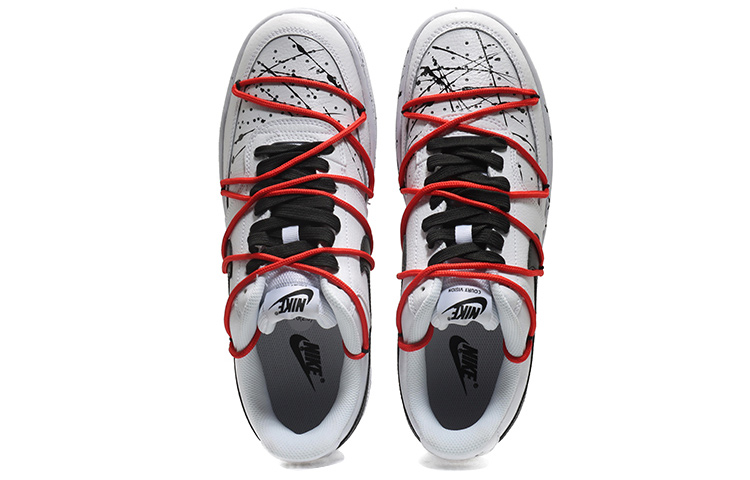 Shop [Sepatu Custom] Nike Court Vision Low 'Splatter Putih Merah Hitam' CD5463-101(Team10-泼墨男白红黑QD)