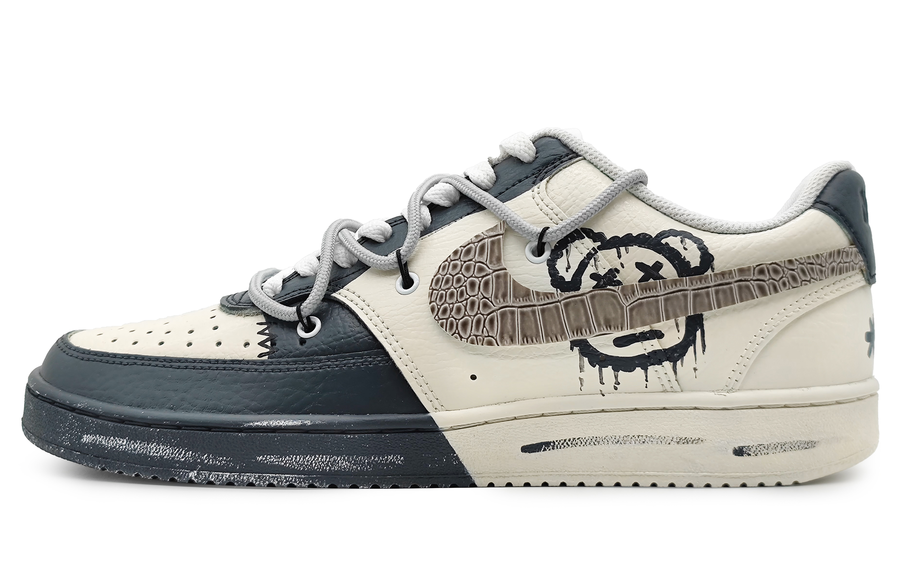 [Custom Shoes] Nike Court Vision Low 'Yellow Black Animal World'