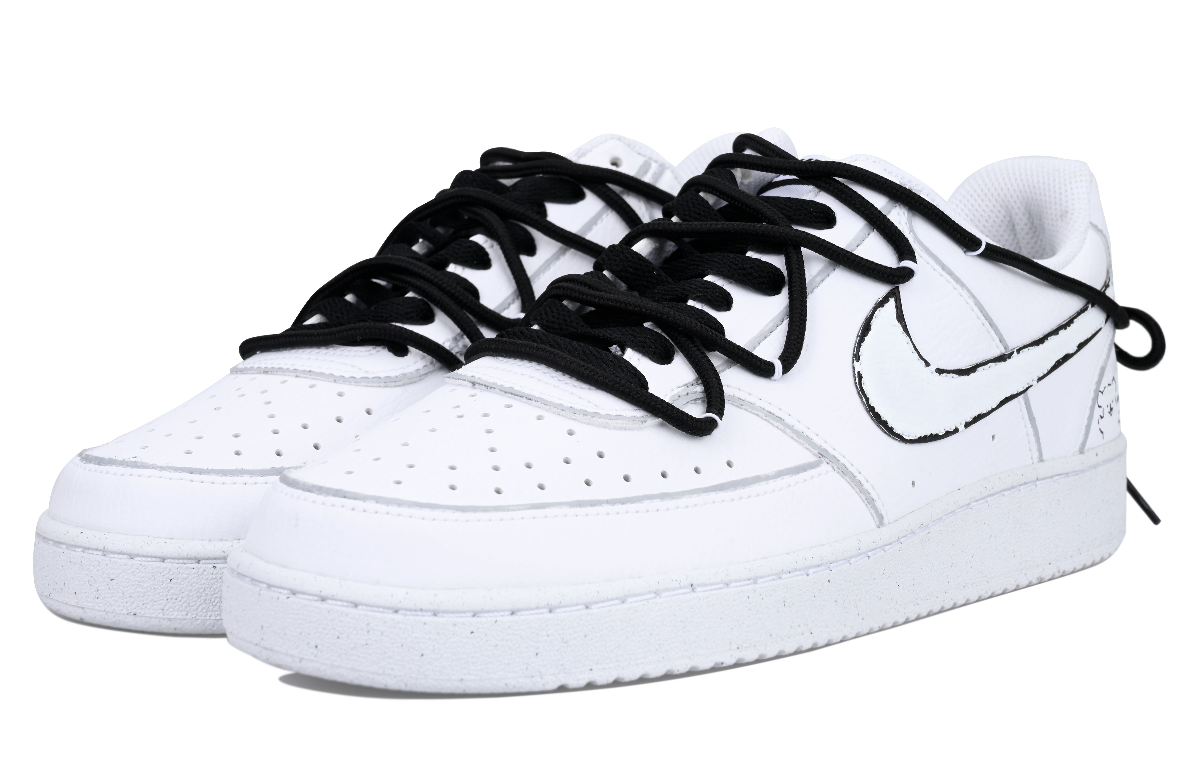 Lookbook [定制鞋款] 耐克Court Vision Low 黑白 'Vlad Line Dog' DH2987-101-442398