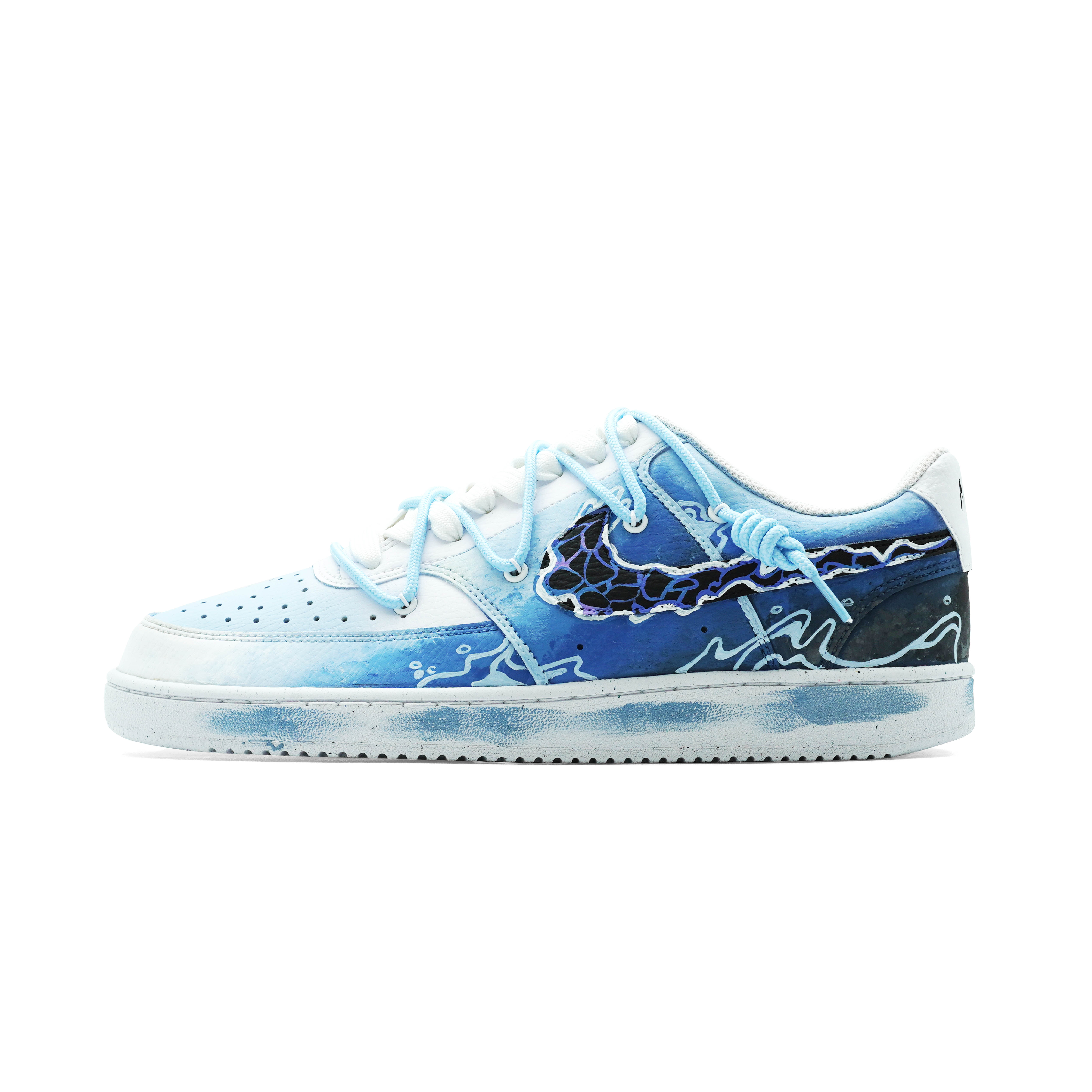 [Custom Shoes] Nike CreaSpace Court Vision 1 Low 'Lost Island Blue-White'