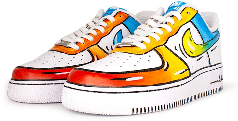 【訂製球鞋】Nike Air Force 1 Low 空軍一號 動漫二次元 塗鴉 手繪 低筒 板鞋 GS 白藍橙 Lookbook 【訂製球鞋】Nike Air Force 1 Low 空軍一號 動漫二次元 塗鴉 手繪 低筒 板鞋 GS 白藍橙