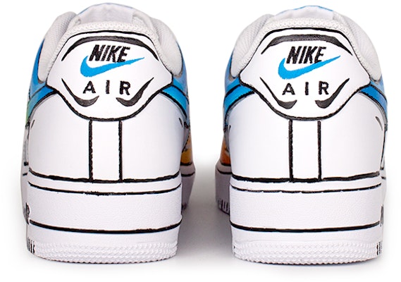 【訂製球鞋】Nike Air Force 1 Low 空軍一號 動漫二次元 塗鴉 手繪 低筒 板鞋 GS 白藍橙 Shop 【訂製球鞋】Nike Air Force 1 Low 空軍一號 動漫二次元 塗鴉 手繪 低筒 板鞋 GS 白藍橙