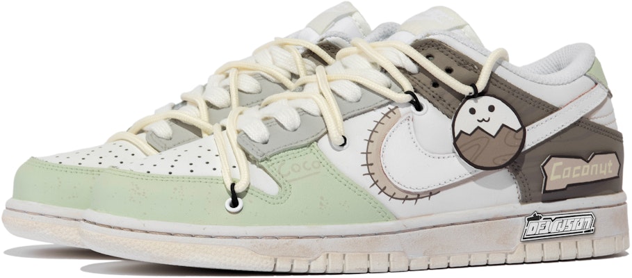 【客製化球鞋】Nike Dunk Low 達文西客製化 扭盡椰汁 xhzz 椰汁 塗鴉 簡約 低筒 板鞋 男款 棕綠白 Lookbook 【客製化球鞋】Nike Dunk Low 達文西客製化 扭盡椰汁 xhzz 椰汁 塗鴉 簡約 低筒 板鞋 男款 棕綠白