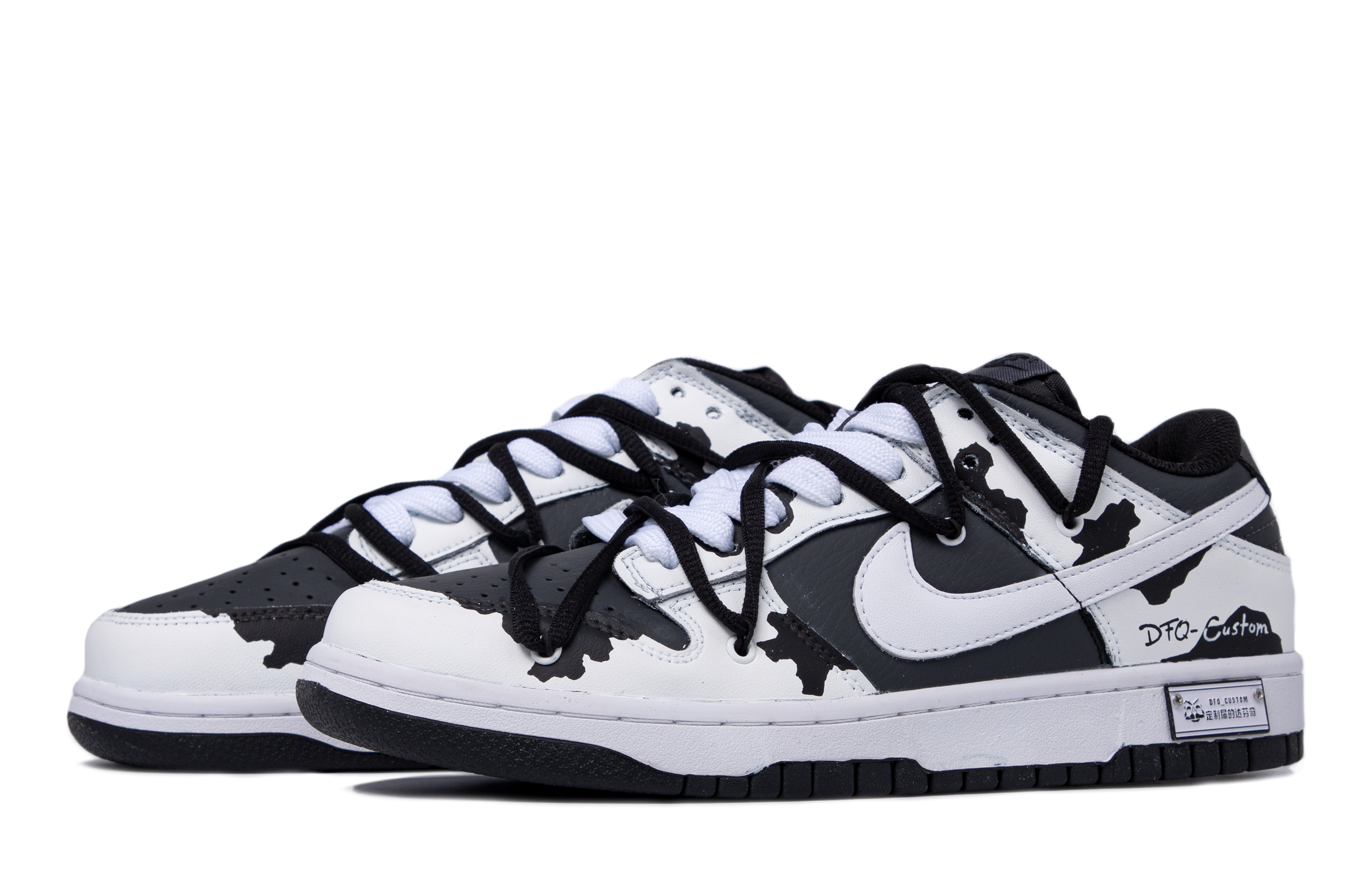 Lookbook [Custom Shoes] Nike Custom Dunk Low 'Da Vinci Black White Cow Print'