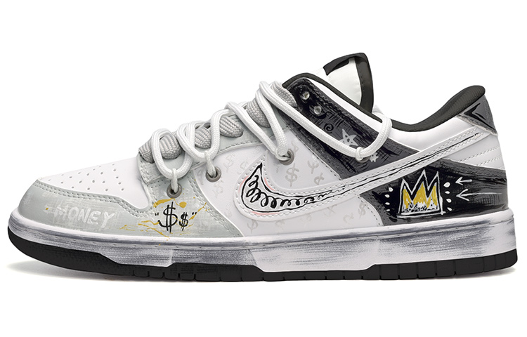 Buy 나이키 커스텀 덩크 로우 '그래피티 머니'(검/흰/회) DD1391-100(TeamE-男款金钱符号黑白灰)