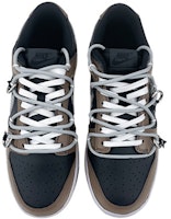 【定制球鞋】Nike Dunk Low 是在玩鞋 復古 做舊 機能 解構 金屬扣 笑臉 字母 線條 低幫 板鞋 GS 黑棕 Shop 【定制球鞋】Nike Dunk Low 是在玩鞋 復古 做舊 機能 解構 金屬扣 笑臉 字母 線條 低幫 板鞋 GS 黑棕