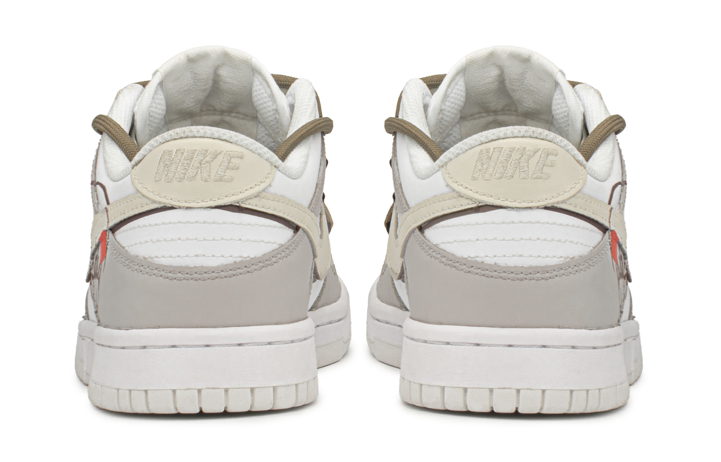 Shop 【客製化球鞋】Nike 簡約客製化 低筒 休閒鞋 GS 卡其白