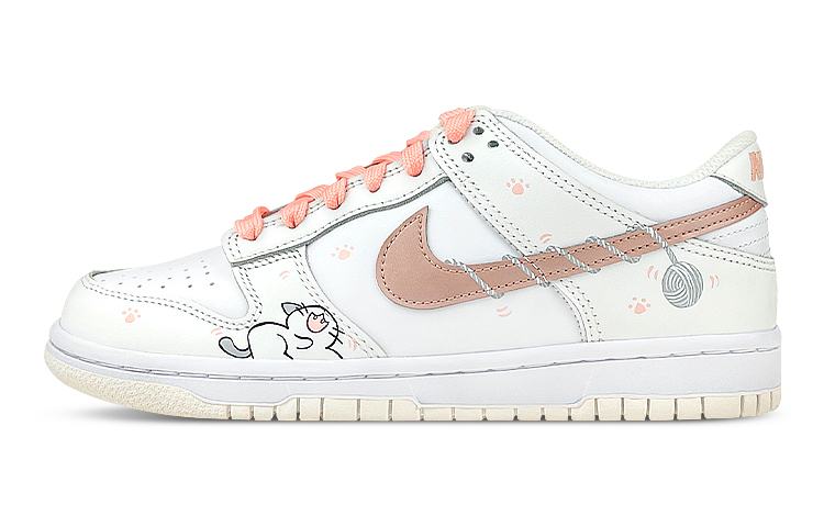 [Custom Shoes] Nike Custom Low 'White Pink Cat Yarn'