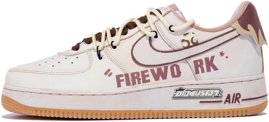 【定製球鞋】Nike Air Force 1 低筒 達文西定製 煙火年年xhzz 塗鴉字體 簡約 低幫 板鞋 男女同款 紅棕白 Buy 【定製球鞋】Nike Air Force 1 低筒 達文西定製 煙火年年xhzz 塗鴉字體 簡約 低幫 板鞋 男女同款 紅棕白