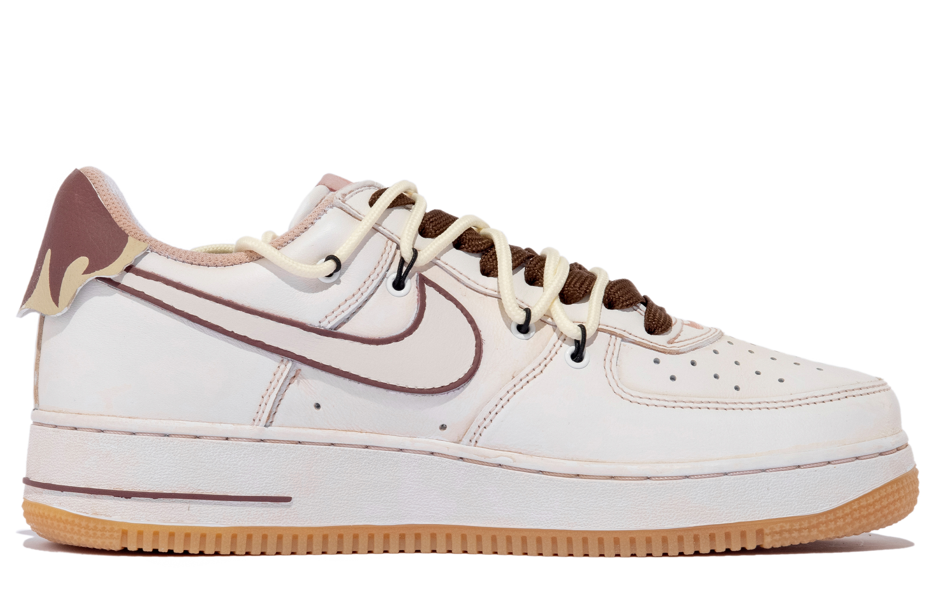 Order [定制鞋] 耐克定制 x 空军 1 低帮 '达芬奇烟花红棕白' DM0576-101(TeamM-男女同款烟火年年xhzz)