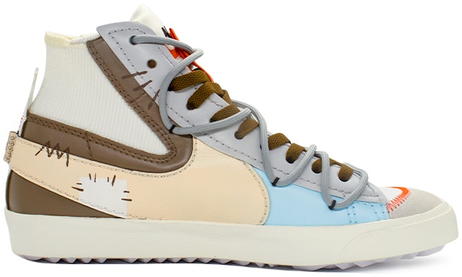 【客製化球鞋】Nike Blazer 麻木救贖 解構 補丁 塗鴉 潮流 街頭 防滑耐磨 中筒 板鞋 男女款 橙褐色 Lookbook 【客製化球鞋】Nike Blazer 麻木救贖 解構 補丁 塗鴉 潮流 街頭 防滑耐磨 中筒 板鞋 男女款 橙褐色