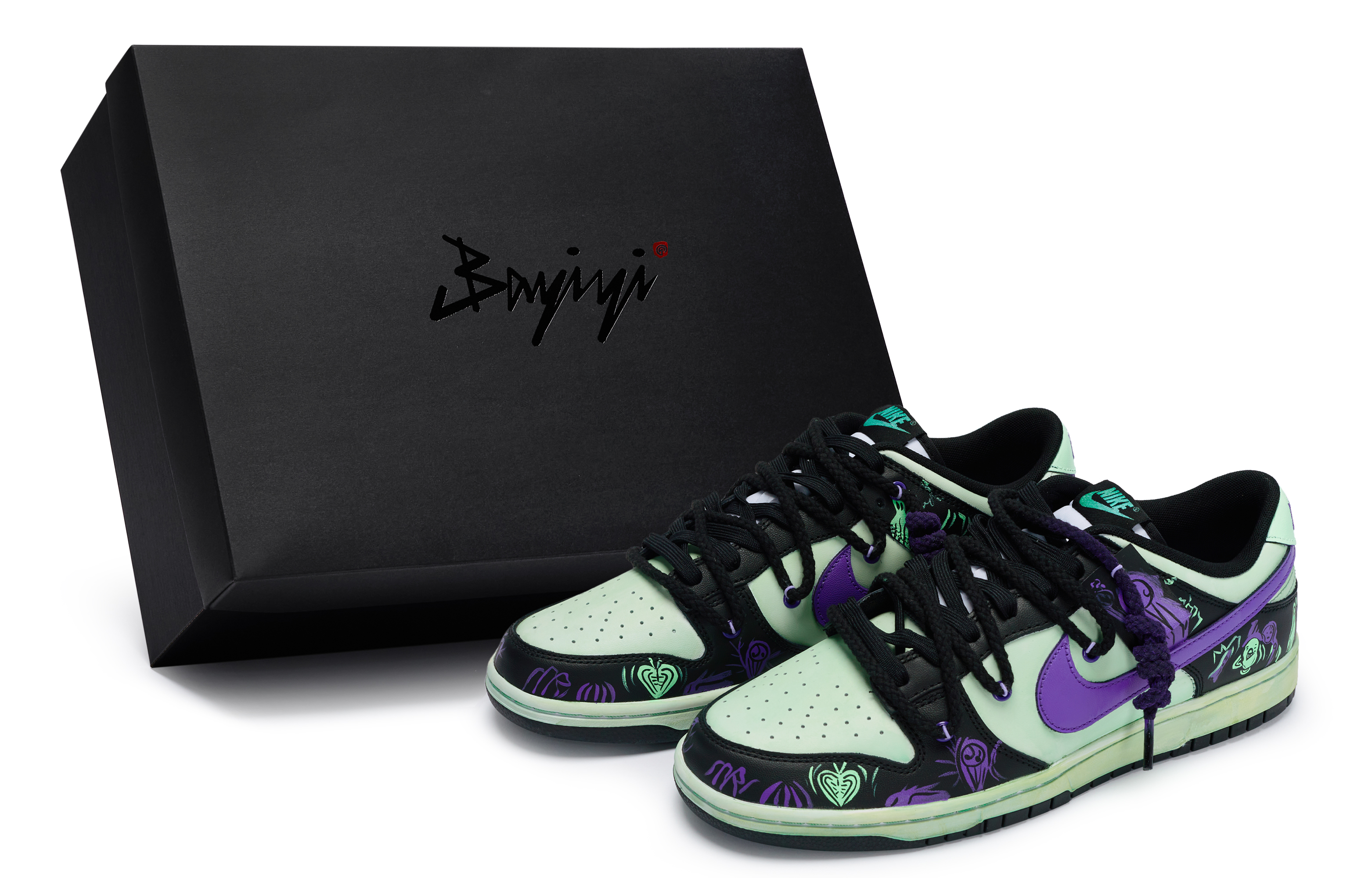 [Custom Shoes] Nike Custom Dunk Low 'Cyberpunk Green-Purple-Black'