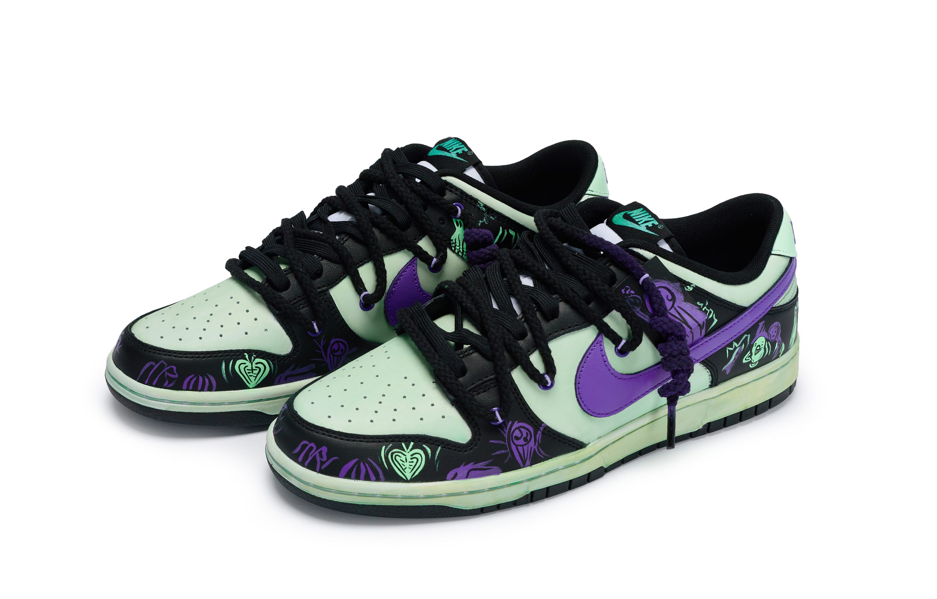 [Custom Shoes] Nike Custom Dunk Low 'Cyberpunk Green-Purple-Black' 圖 5