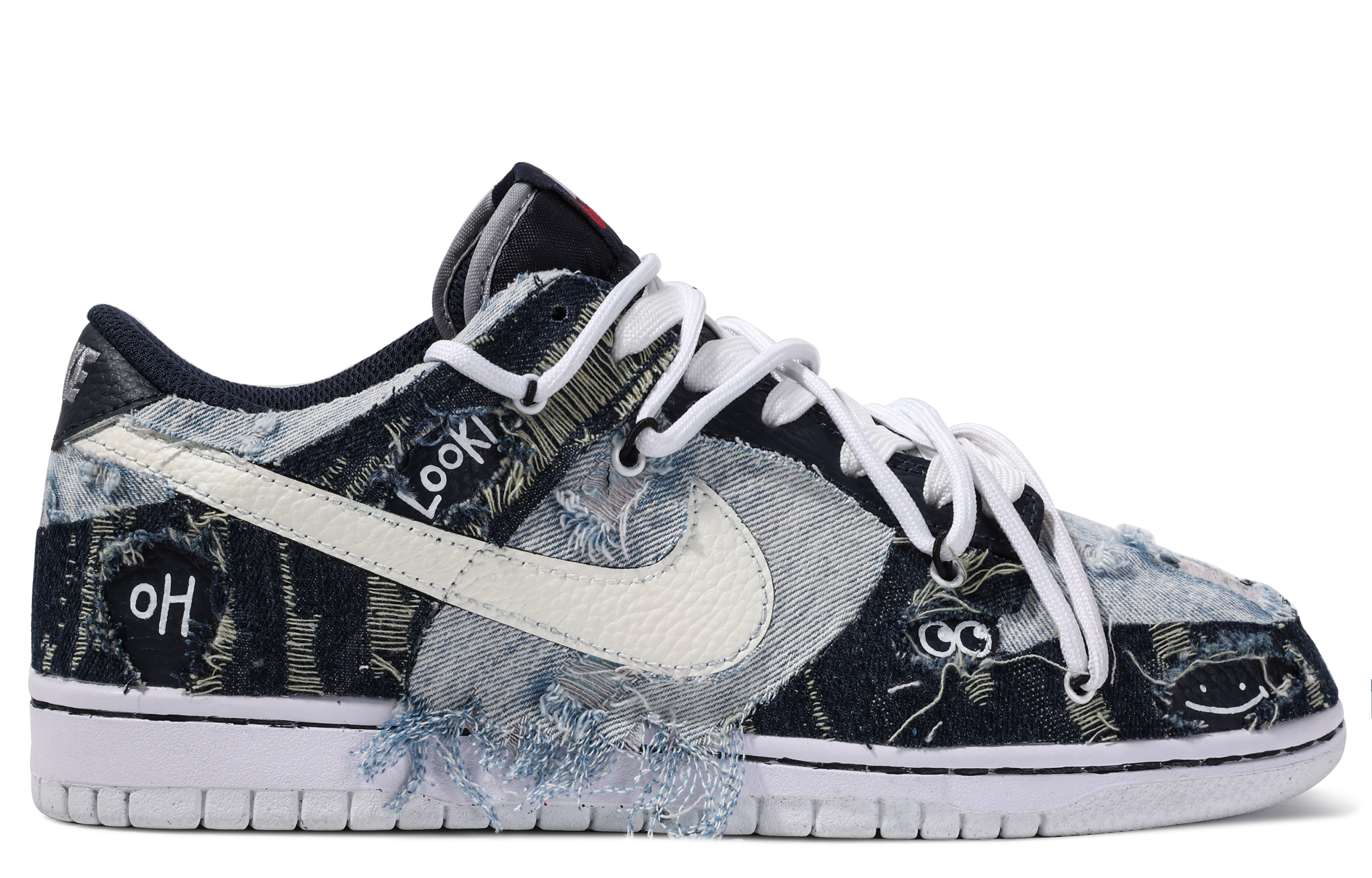 [Custom Shoes] Nike Custom Dunk Low 'Da Vinci Denim Patchwork Blue Black' 圖 3