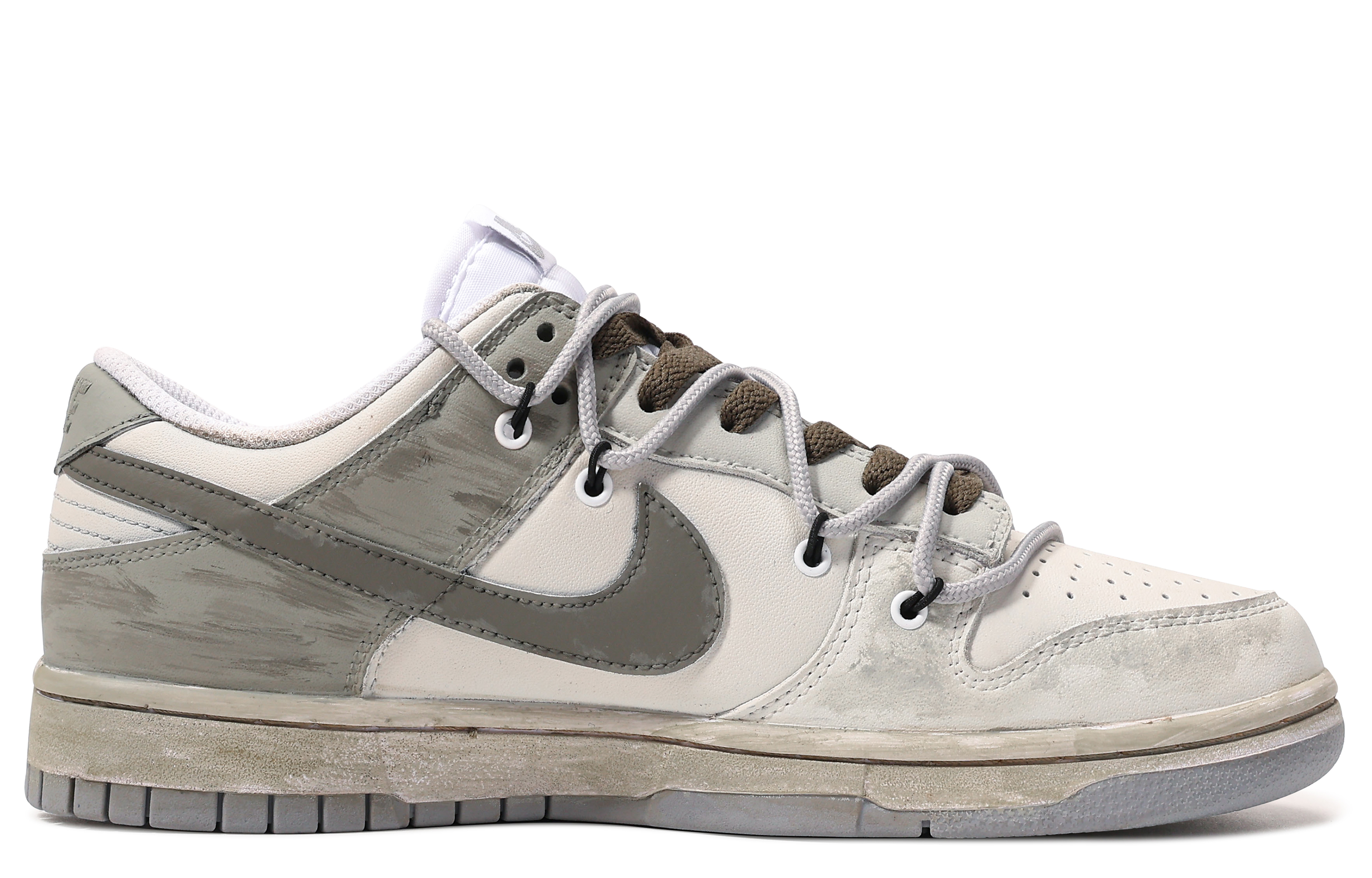 Order 나이키 커스텀 덩크 로 '다빈치 그라피티' (회/흰) DV0831-101(TeamM-跌落低谷)