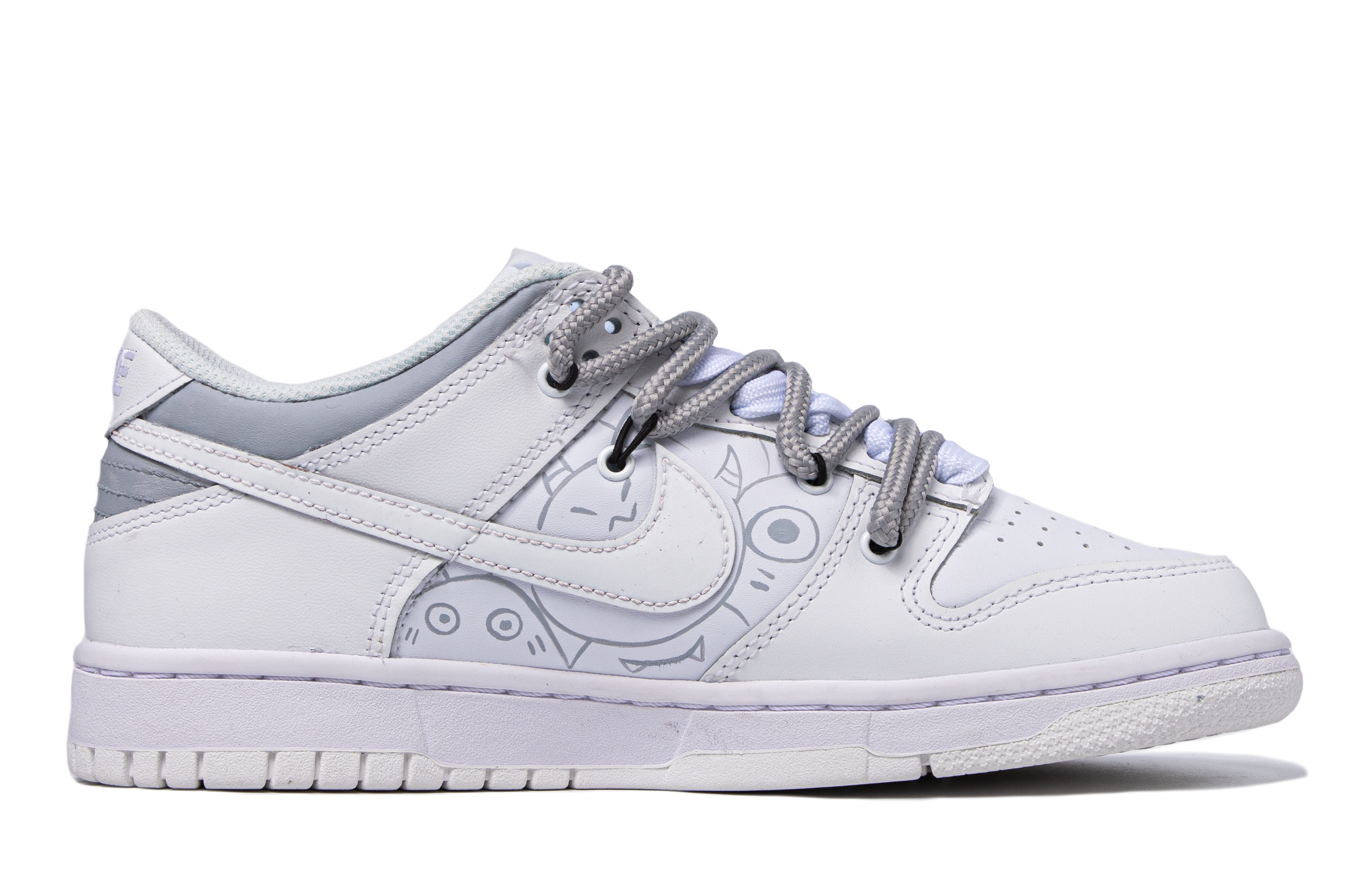 Order 【定制球鞋】 Nike Dunk Low 達芬奇定制 簡約 高街 怪獸塗鴉 潮流 低幫 板鞋 GS 黑白灰