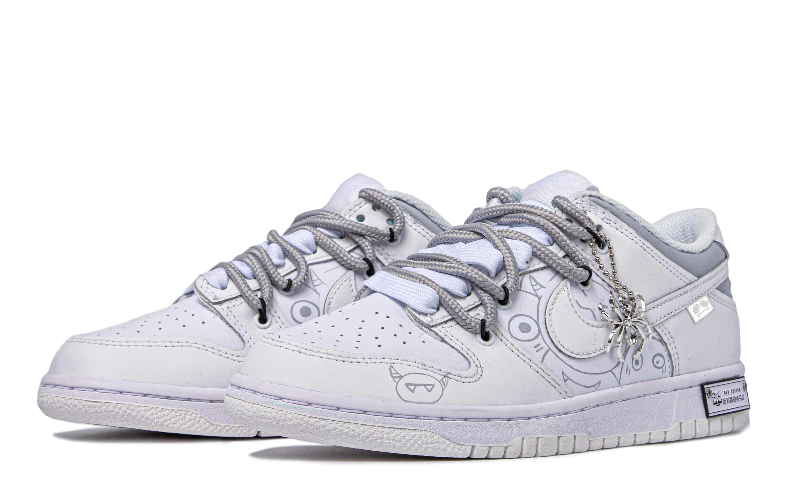 Lookbook 【定制球鞋】 Nike Dunk Low 達芬奇定制 簡約 高街 怪獸塗鴉 潮流 低幫 板鞋 GS 黑白灰