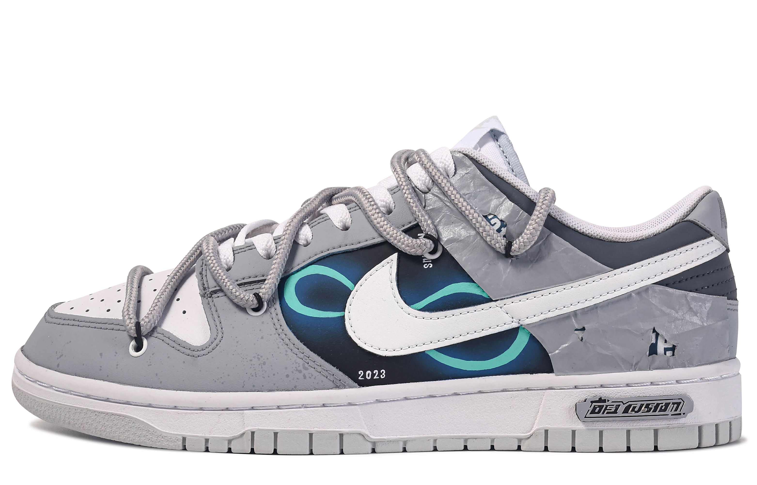 [Custom Shoes] Nike Custom x Dunk Low 'Da Vinci Moebius Grey White'