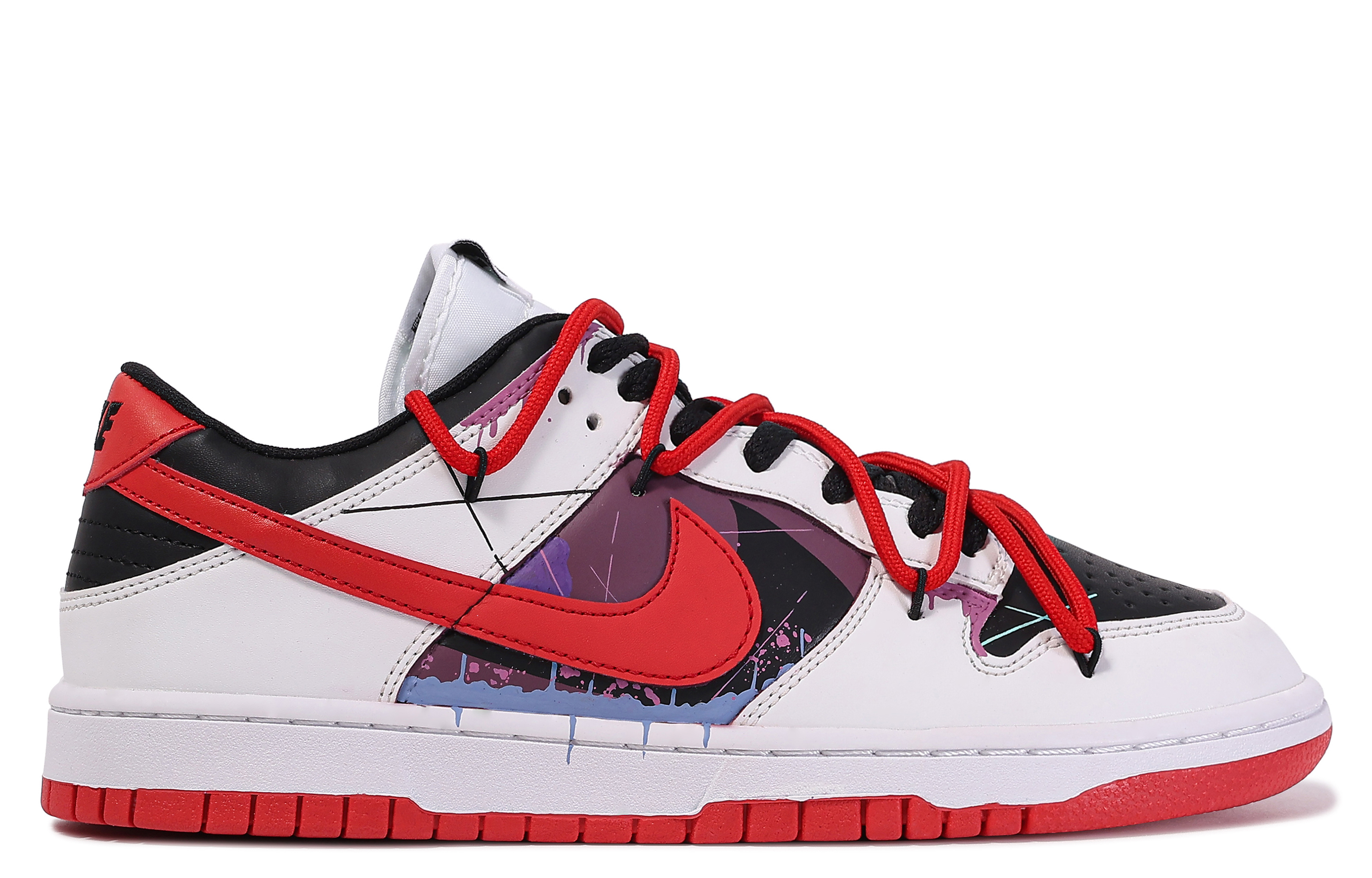 Lookbook 【定製球鞋】 Nike Dunk Low 達文西定製 龐克塗鴉 塗鴉 線條 簡約 任意搭配 低筒 滑板鞋 男女款式 紅白黑