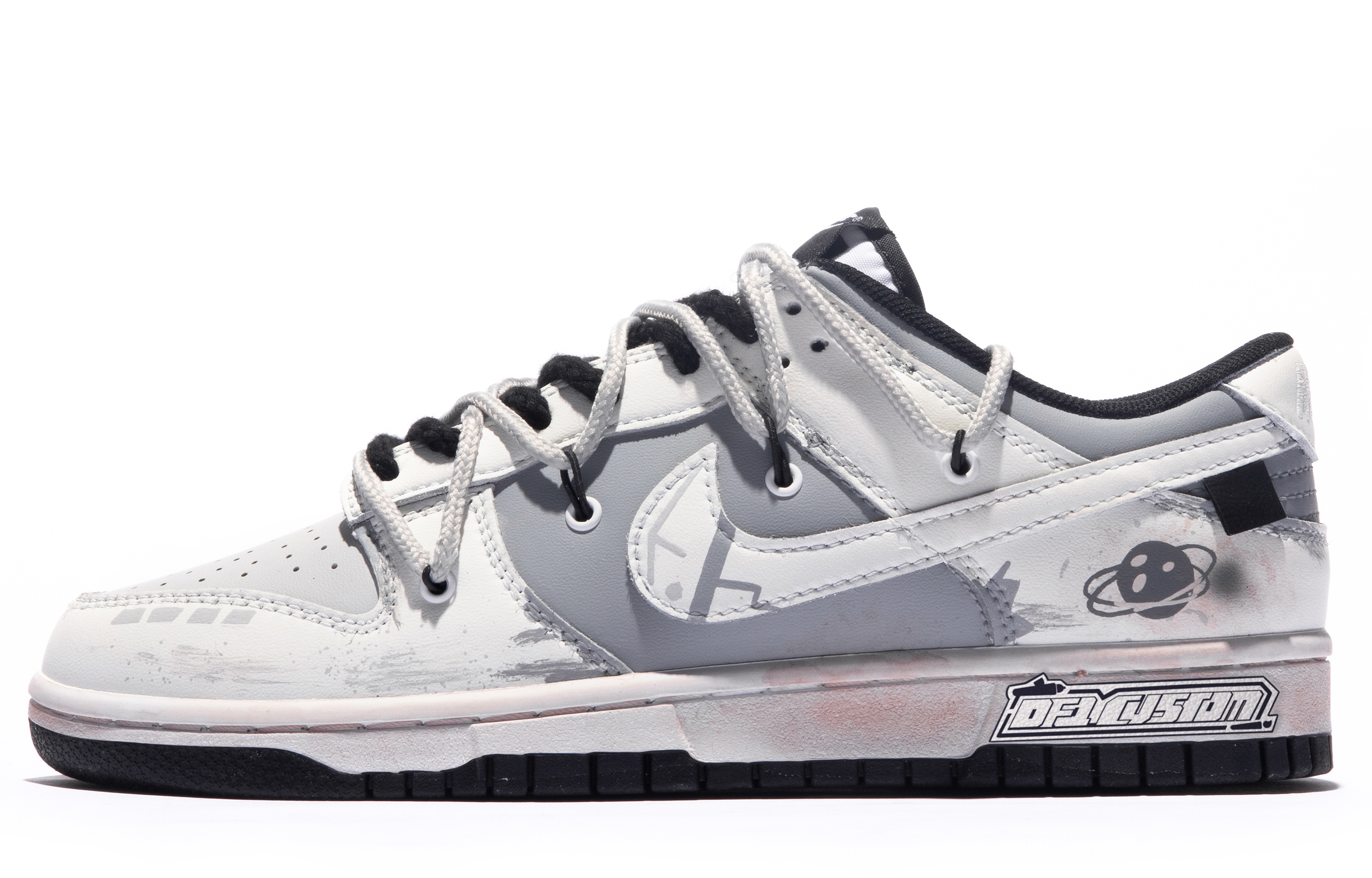 Buy [Kasut Custom] Nike Custom x Dunk Low 'Da Vinci Putih Kelabu' DD1391-100(TeamM-男款太空速度S-BOX)