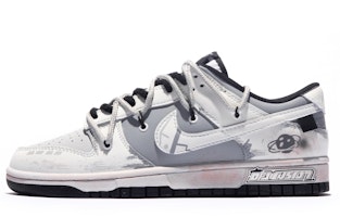 【客製化球鞋】Nike Dunk Low 達芬奇客製化 特殊鞋盒 太空速度 破壞 低筒 板鞋 男款 白灰 Buy 【客製化球鞋】Nike Dunk Low 達芬奇客製化 特殊鞋盒 太空速度 破壞 低筒 板鞋 男款 白灰