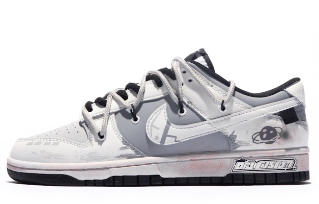 【客製化球鞋】Nike Dunk Low 達芬奇客製化 特殊鞋盒 太空速度 破壞 低筒 板鞋 男款 白灰 Buy 【客製化球鞋】Nike Dunk Low 達芬奇客製化 特殊鞋盒 太空速度 破壞 低筒 板鞋 男款 白灰