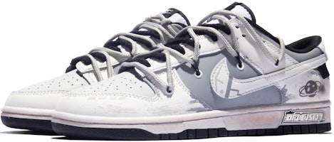 【客製化球鞋】Nike Dunk Low 達芬奇客製化 特殊鞋盒 太空速度 破壞 低筒 板鞋 男款 白灰 Lookbook 【客製化球鞋】Nike Dunk Low 達芬奇客製化 特殊鞋盒 太空速度 破壞 低筒 板鞋 男款 白灰