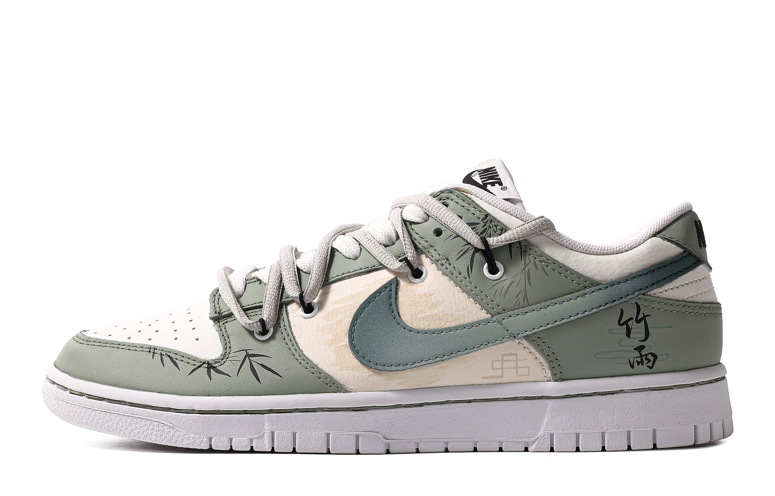Buy 【定制鞋】耐克定制 x Dunk 低帮 '墨竹书法' DH9765-100(TeamM-女款墨韵青竹S-BOX)