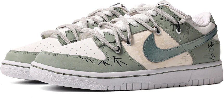 【定制鞋】耐克定制 x Dunk 低帮 '墨竹书法' DH9765-100(TeamM-女款墨韵青竹S-BOX) Lookbook 【定制鞋】耐克定制 x Dunk 低帮 '墨竹书法' DH9765-100(TeamM-女款墨韵青竹S-BOX)