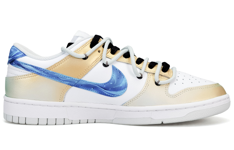 Order [Nike定制鞋] Custom x Dunk Low 'Jett解构白-蓝-金-灰' DV0831-101(TeamNine-弃王遗思解构)