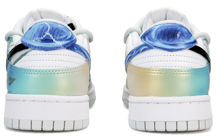 Shop [Nike定制鞋] Custom x Dunk Low 'Jett解构白-蓝-金-灰' DV0831-101(TeamNine-弃王遗思解构)