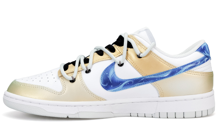 Details for [Nike定制鞋] Custom x Dunk Low 'Jett解构白-蓝-金-灰' DV0831-101(TeamNine-弃王遗思解构)