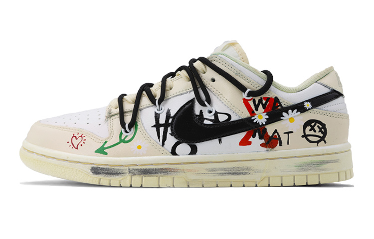 Buy Nikeカスタム Dunk Low "デイジー" (オフホワイト/黒) DH9765-100(TeamK-女款自由涂鸦S-BOX)