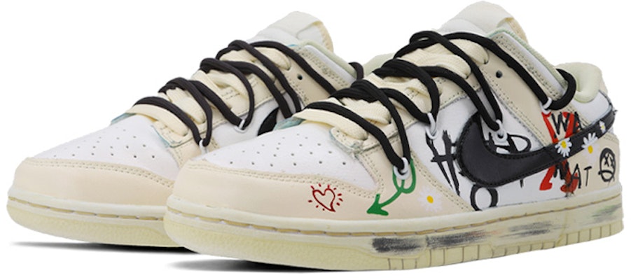 나이키 커스텀 x 덩크 로우 '리틀 데이지-화이트 & 블랙' DH9765-100(TeamK-女款自由涂鸦S-BOX) Lookbook 나이키 커스텀 x 덩크 로우 '리틀 데이지-화이트 & 블랙' DH9765-100(TeamK-女款自由涂鸦S-BOX)