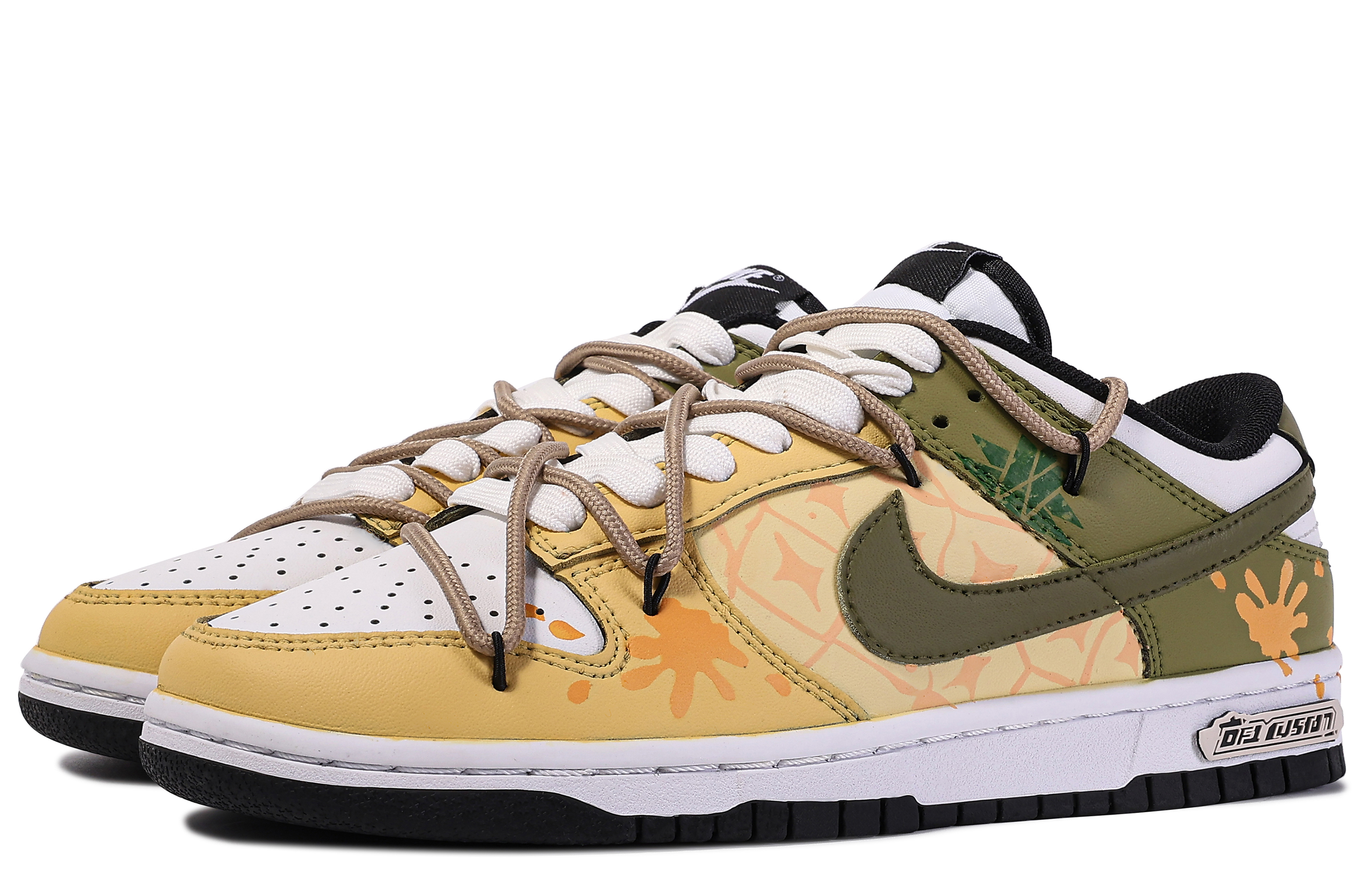 Shop 【定製球鞋】 Nike Dunk Low 達文西定製 禮盒 菠蘿蜜 水果塗鴉 簡約 配搭 舒適 低筒 板鞋 GS 橙綠