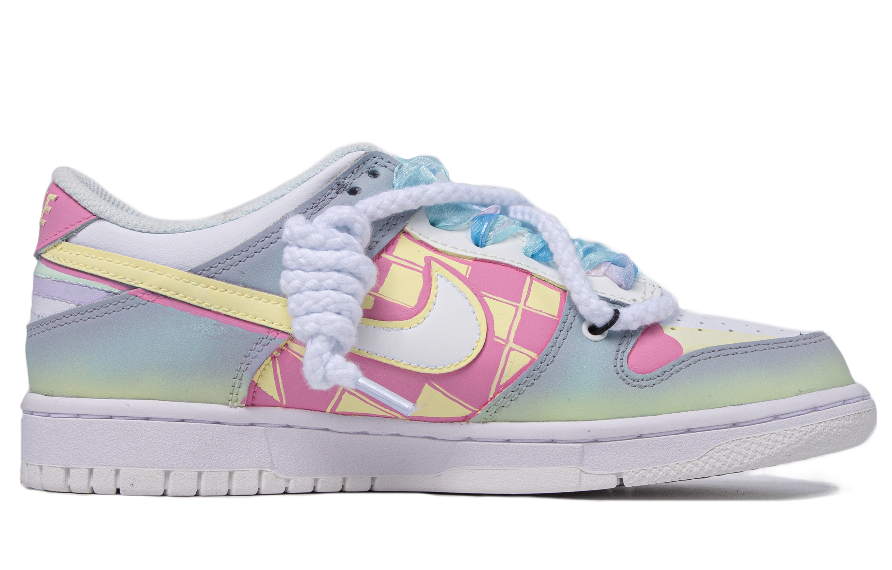Order 【カスタムシューズ】ナイキ カスタム x ダンク ロー 'ピンクイエロー' DJ6188-101-(TeamM-男款花颜)