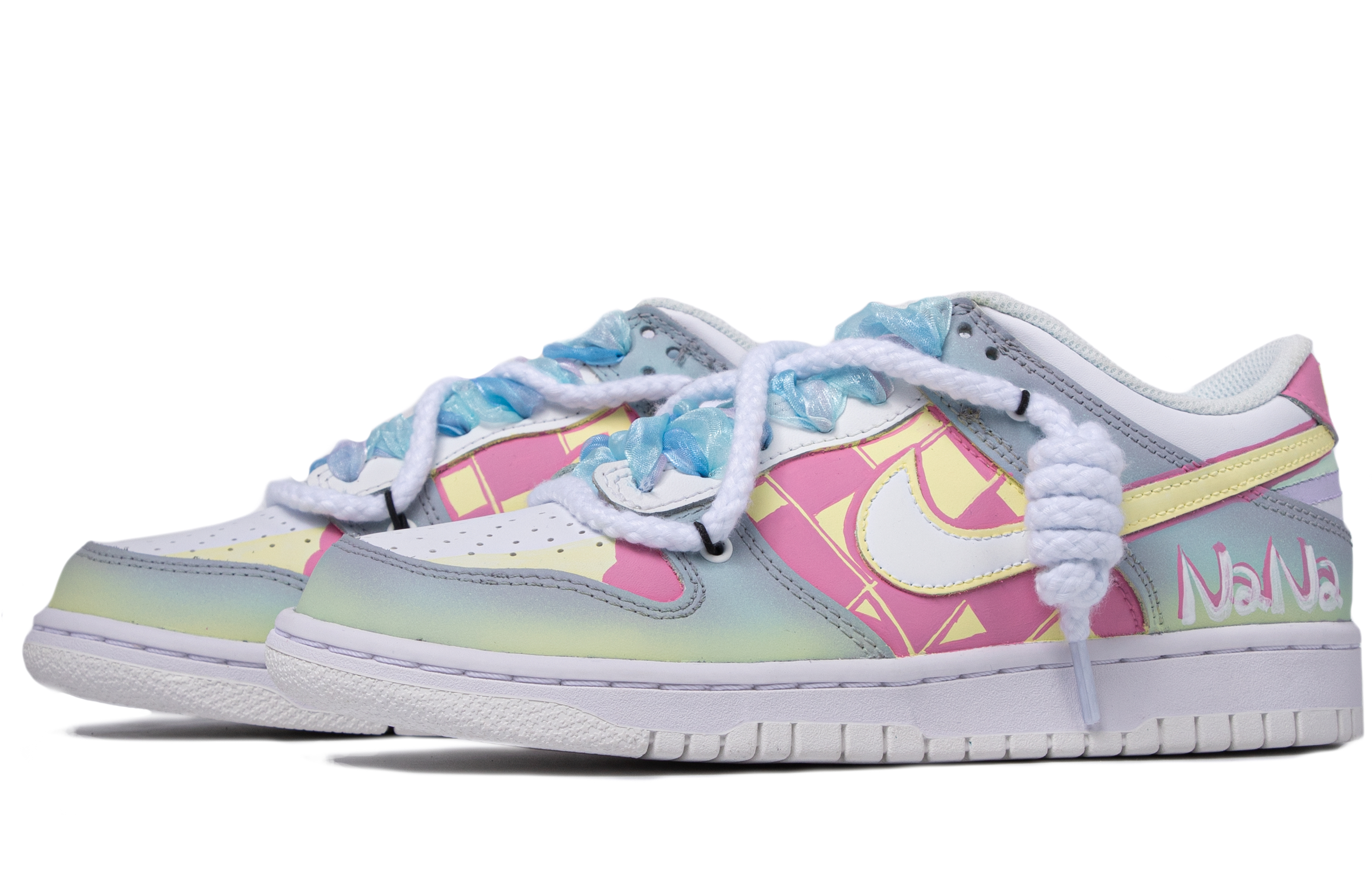 Lookbook 【カスタムシューズ】ナイキ カスタム x ダンク ロー 'ピンクイエロー' DJ6188-101-(TeamM-男款花颜)