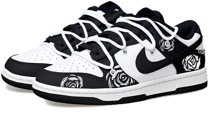 나이키 커스텀 x 덩크 로우 '로즈 디컨스트럭티드 - 블랙 화이트' DH9765-002(Team拾玖-黑白玫瑰女S-BOX) Lookbook 나이키 커스텀 x 덩크 로우 '로즈 디컨스트럭티드 - 블랙 화이트' DH9765-002(Team拾玖-黑白玫瑰女S-BOX)