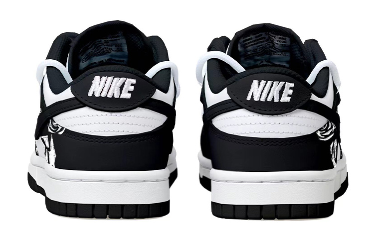 Purchase [Shoes Custom] Nike Custom x Dunk Low 'Rose Deconstructed - Hitam Putih' DH9765-002(Team拾玖-黑白玫瑰女S-BOX)